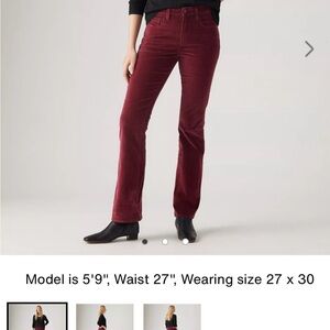 Levi's Women's Boot Cut corduroy Jeans - Burgundy